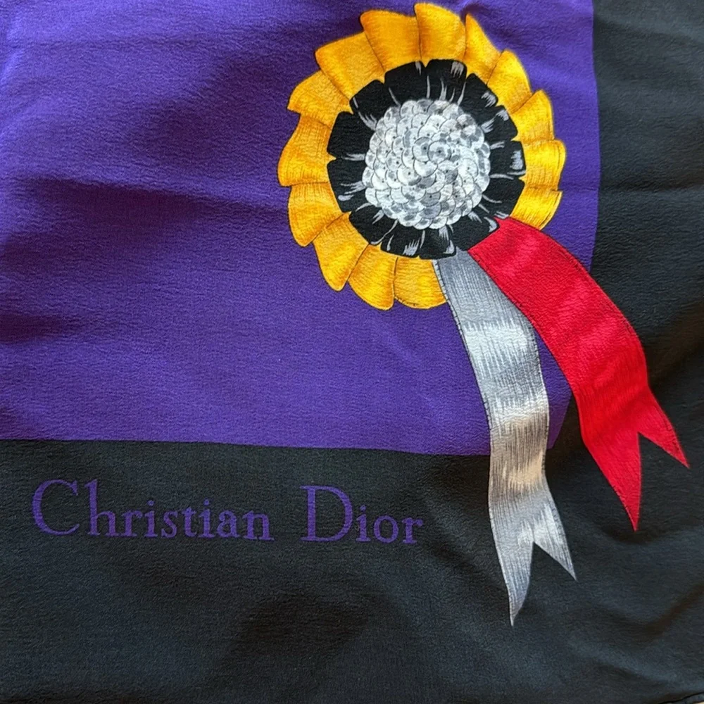 Authentic Dior semi sheer silk scarf